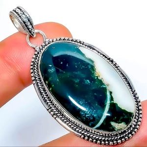 Australian bloodstone handmade 92.5 Sterling silver pendant.